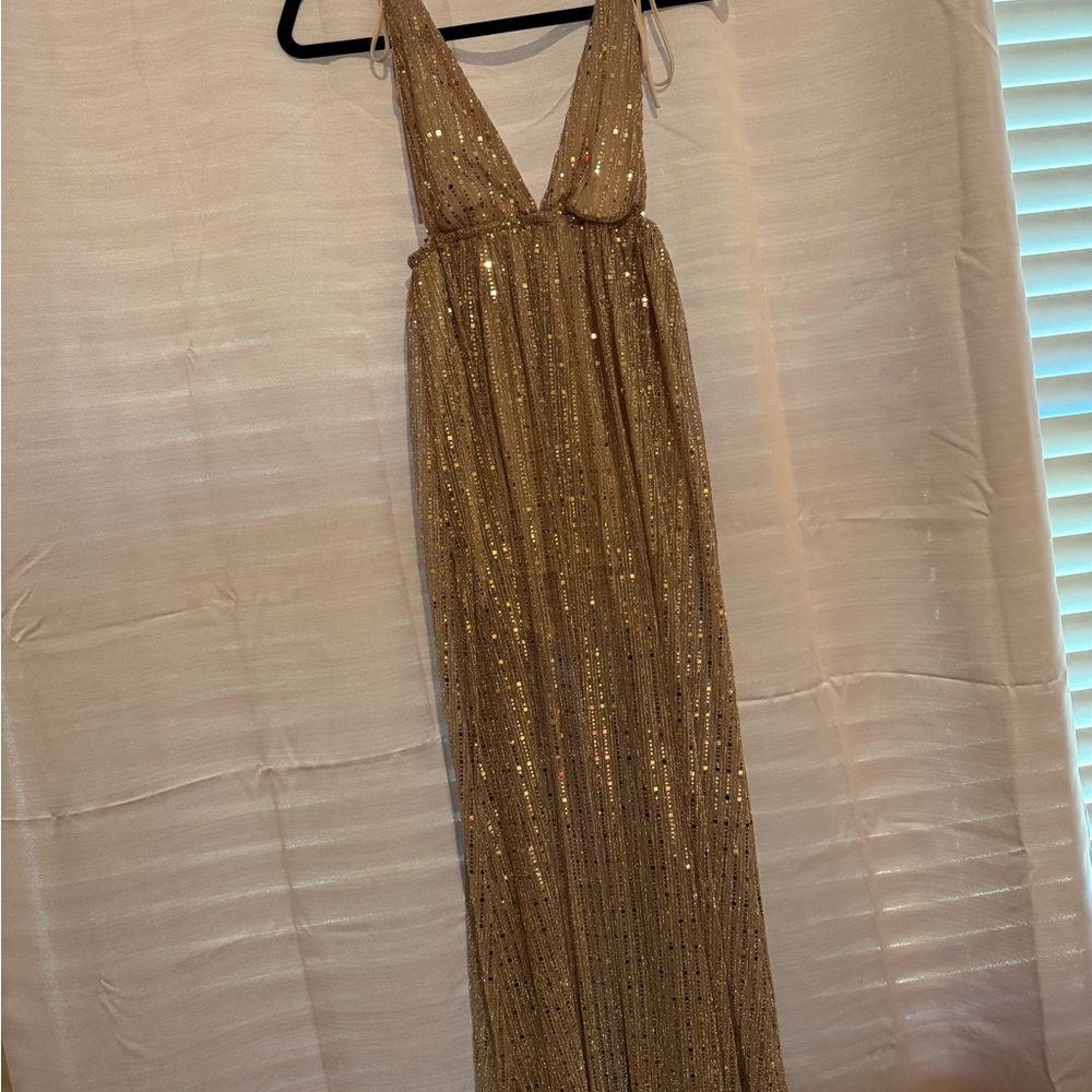 Lucy in the Sky Champagne Sequin Dress